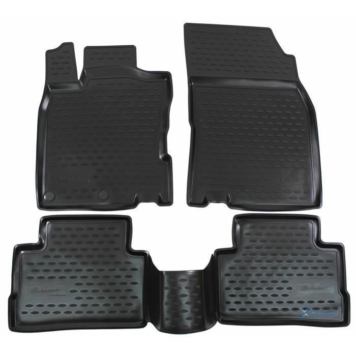 Tapis De Sol En Caoutchouc 3D Exclusive - J&J AUTOMOTIVE - Nissan Qashqai J11 - Noir - Sur Mesure - Antidérapant