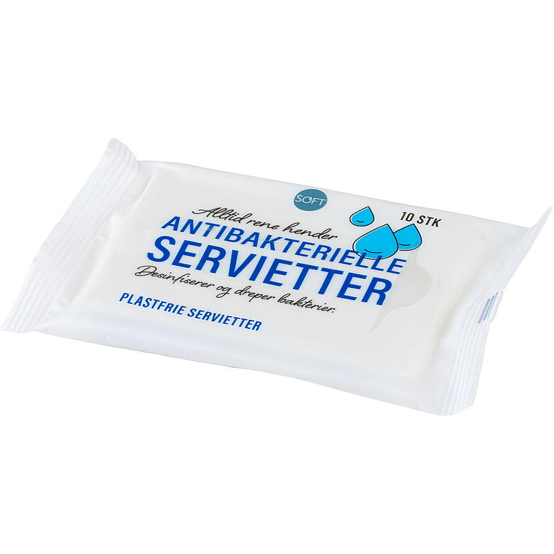 Myke våtservietter 10 stk. antibakterielle