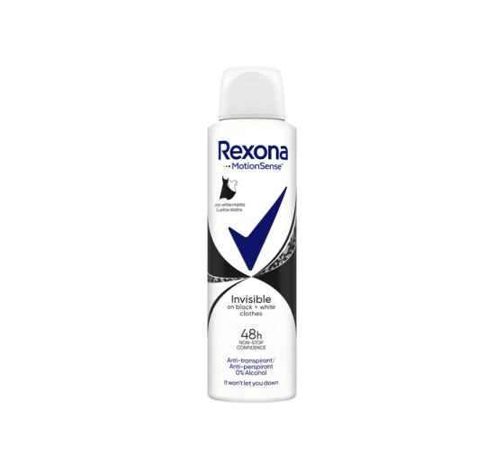 Rexona Invisible on Black   White antyperspirant w aerozolu dla kobiet 150 ml