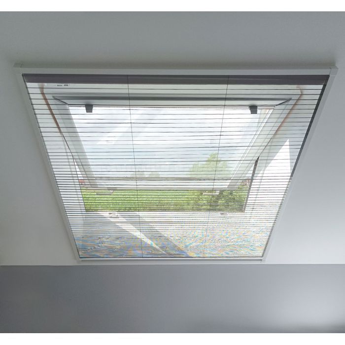 Pleated Mosquito Net Blind for Velux Roof Window W140 x H170cm - Easy to Install - Fixings Included