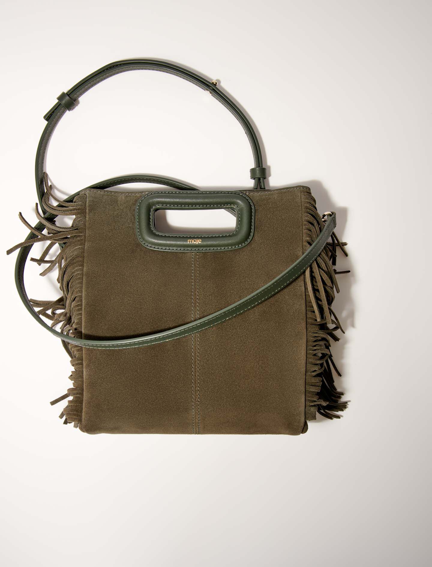 Middelgrote suède leren tas - Khakibruin