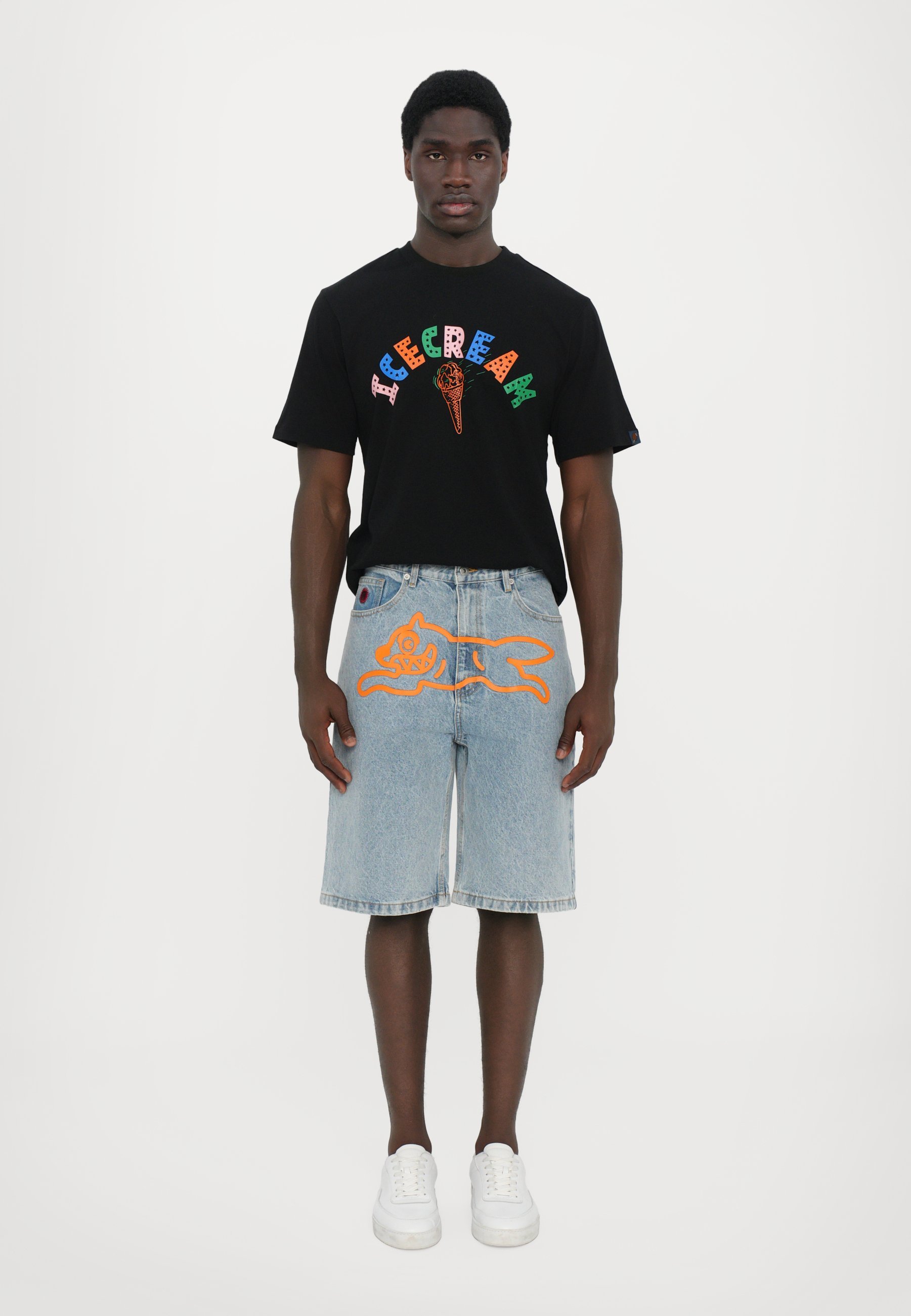 Shorts jeans cor sorvete