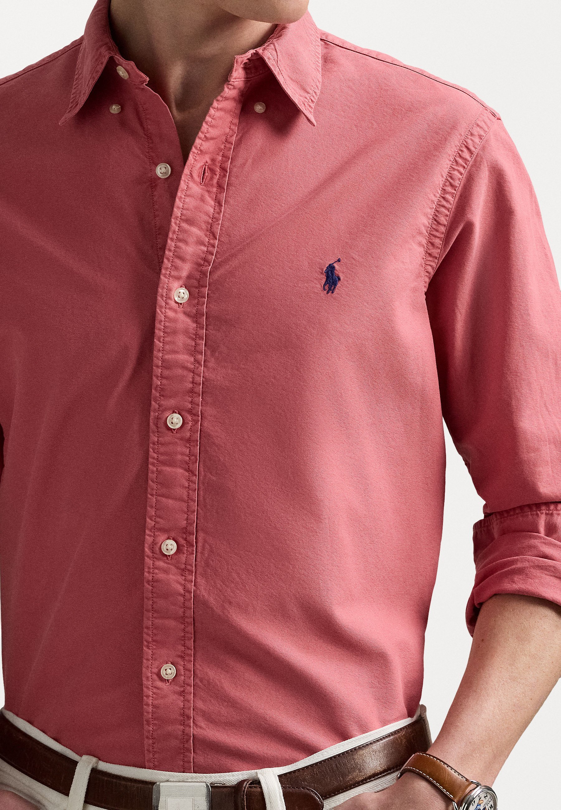 Polo Ralph Lauren Slim Fit Oxford-Hemd, stückgefärbt – Farbe: Adirondack Berry