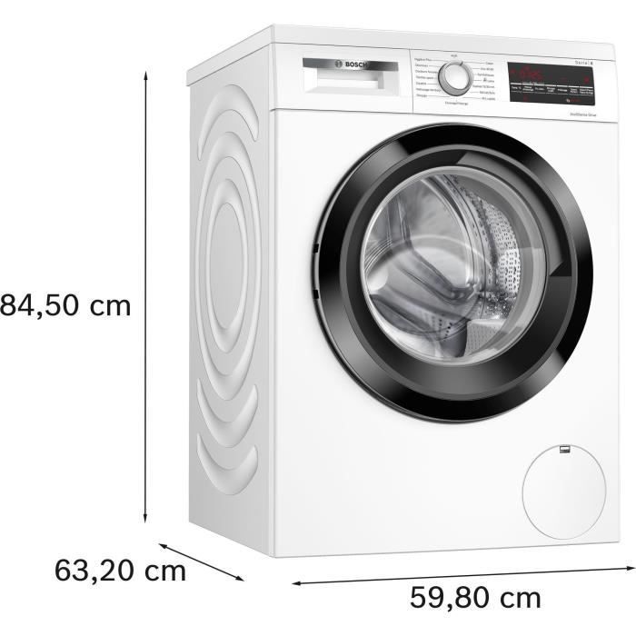 Lavatrice a carica frontale BOSCH WUU28T18FR SER6 - 8 kg - Induzione - Larghezza 60 cm - 1400 giri/min - Classe energetica A - Vapore - Bianca