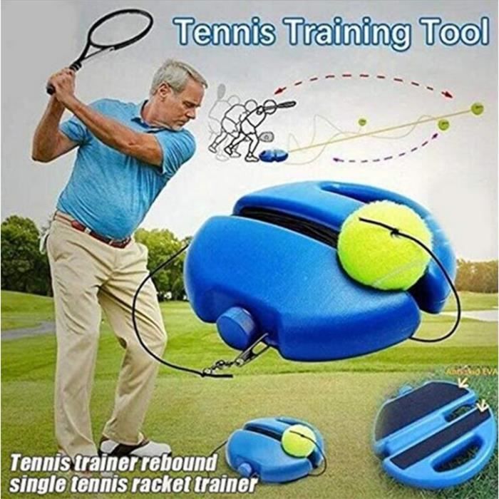 Single tennis trainer - Complete tennis ball equipment kit with long rope