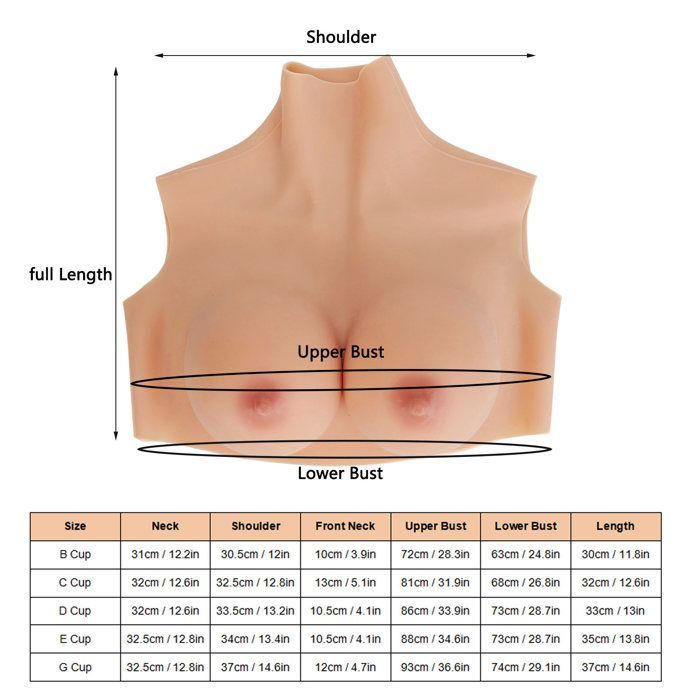 SALUTUYA Prothétique Poumontage Coureau de poitrine prothétique de semi-joues de soie légère en silicone hygiene toilette Tasse B
