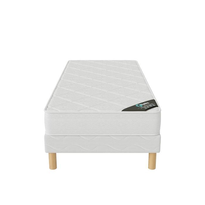 Senso Bed Base + Mattress Set 90x200 cm | Height 17cm | Polyurethane Foam | 100% Polyester Fabric | 4 Legs | Balanced Comfort