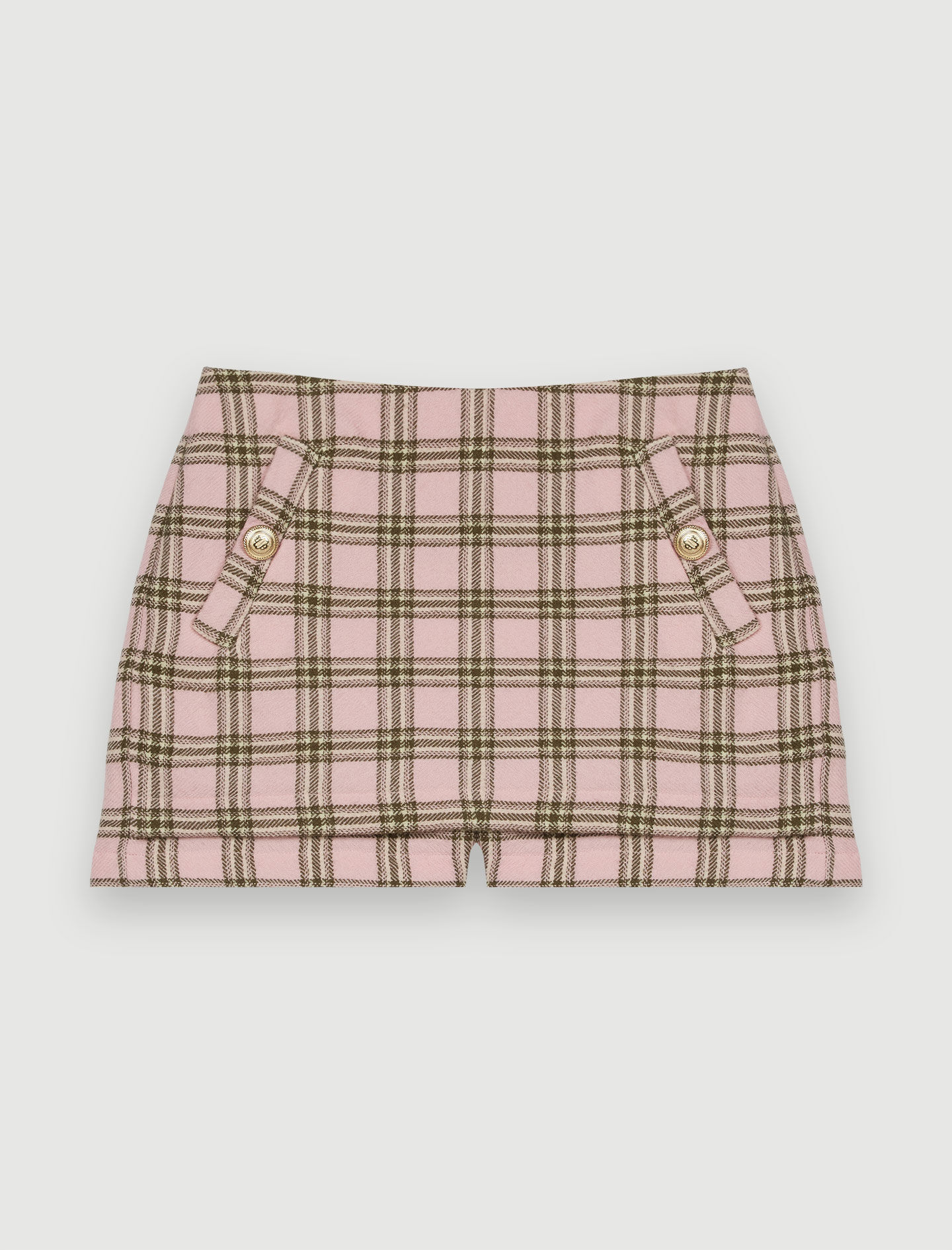 Trompe l'oeil tweed shorts - Roze