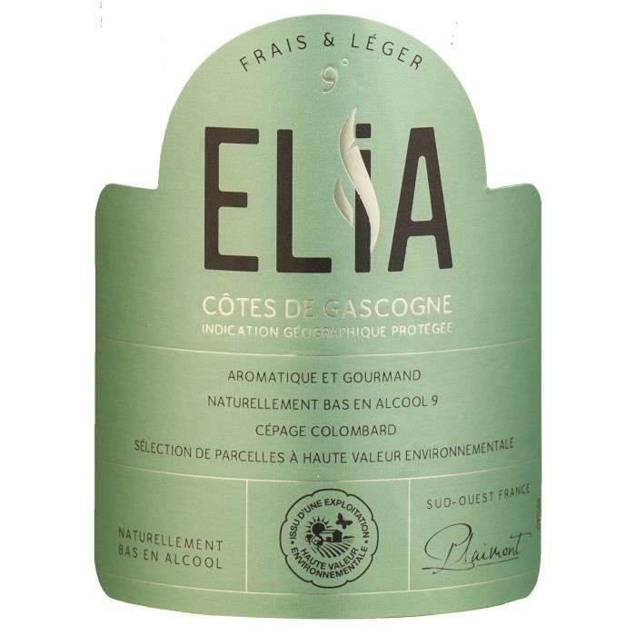 Elia 2024 Côtes de Gascogne - Vino blanco del suroeste. Naturalmente bajo en alcohol. 9°