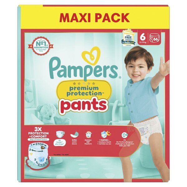 „Pampers Premium Protection Pants“ sauskelnės, 6 dydis (13–18 kg), 66 vnt.