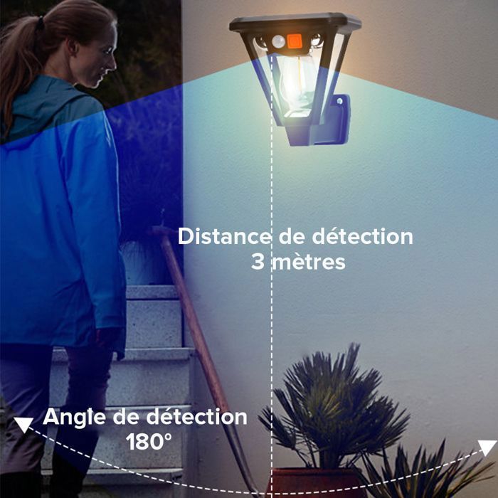 2 luces solares para parques, resistentes al agua IP65, 3 modos de iluminación con sensor de movimiento para jardín.