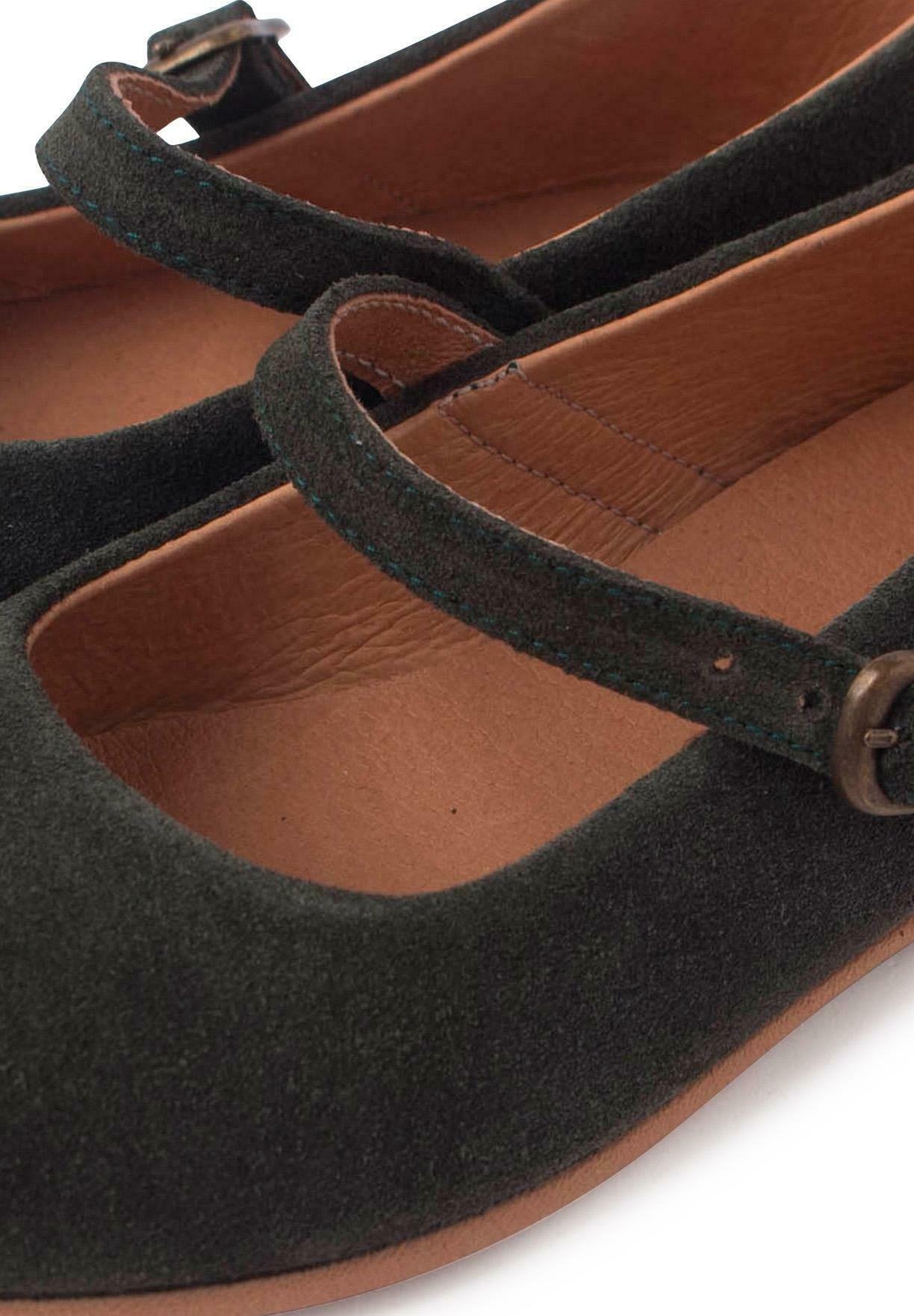 Pisamonas Mary Jane geklede schoenen, suède met fijne gesp - babyschoenen - groen