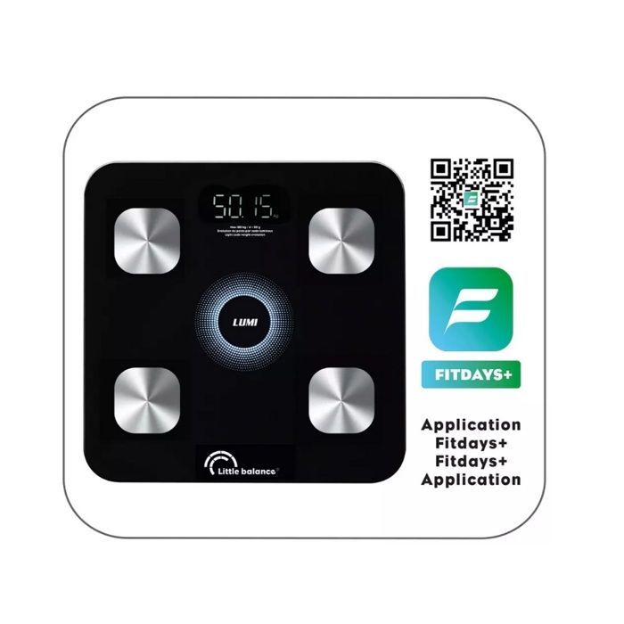 Pèse-personne électronique - LITTLE BALANCE - 8861 i-Lumi - 180 kg - Graduation 50 g - Connecté Bluetooth