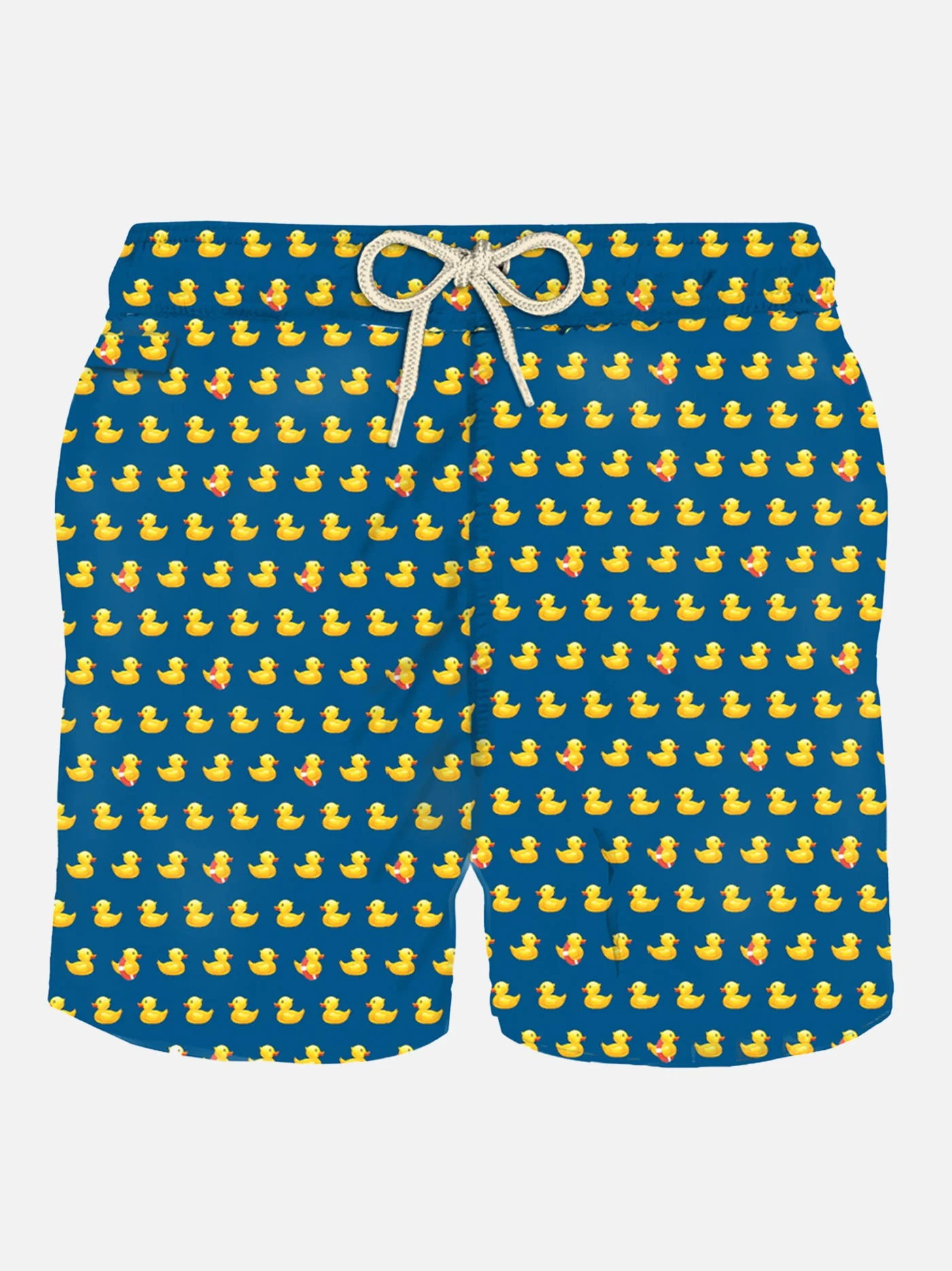 Ducks Print Light Swim Shorts | Quick Drying, Elastic Waistband, Mid-Length, Front & Back Pockets | MC2 Saint Barth