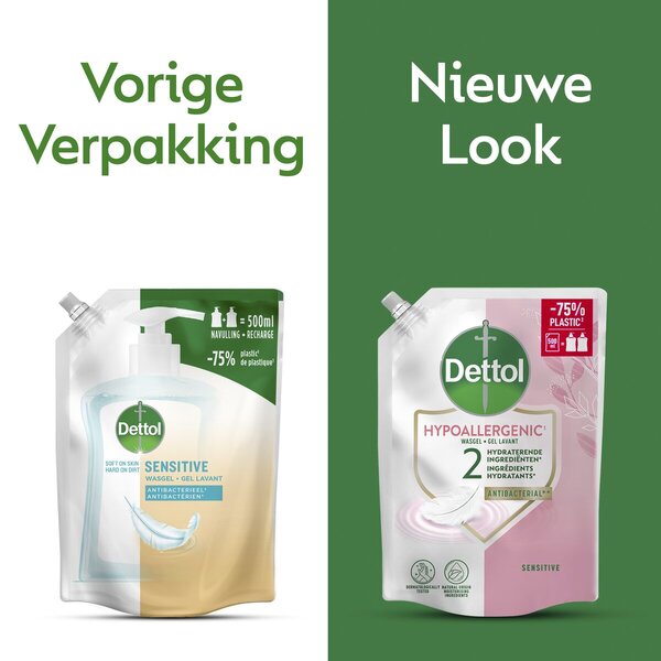 Dettol Sensitive antibakteerinen pesugeeli täyttöpakkaus <br>500ml