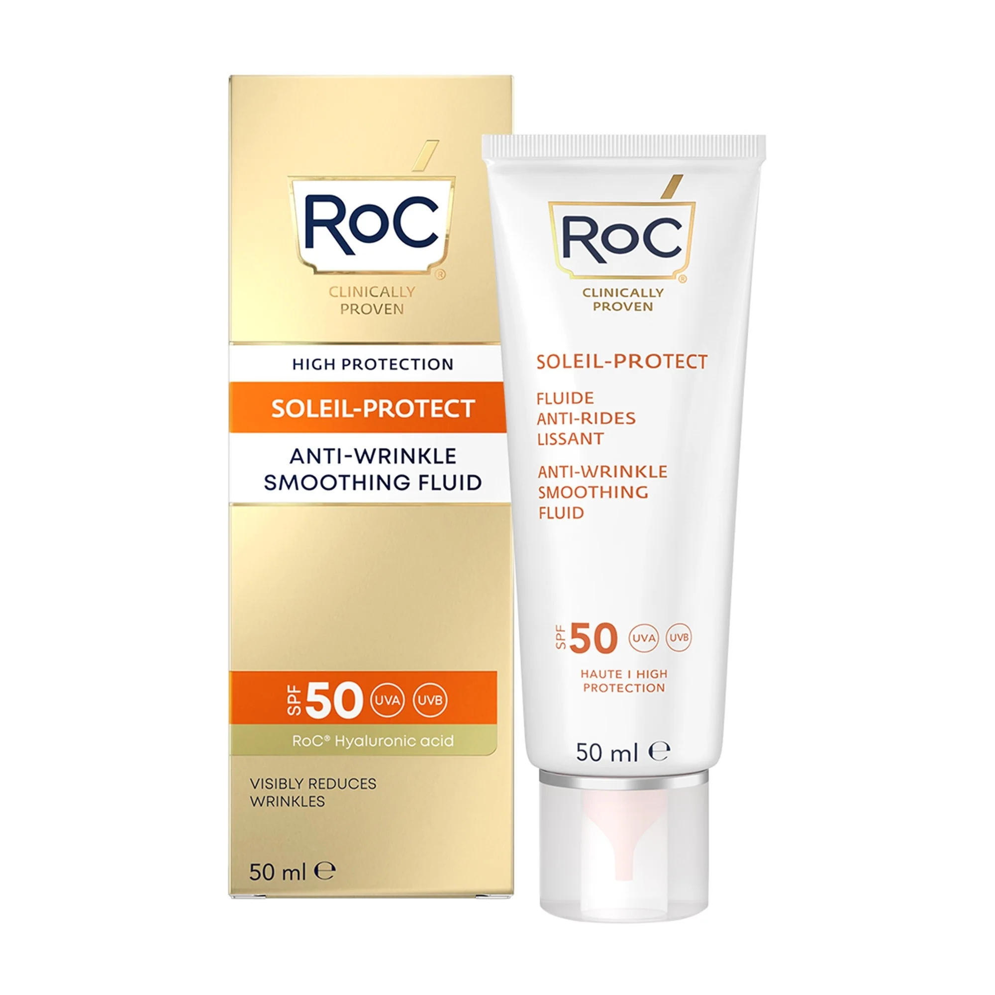 Soleil-Protect Fluido Solare Viso Anti-rughe Levigante SPF50 - Solare viso alta prot.