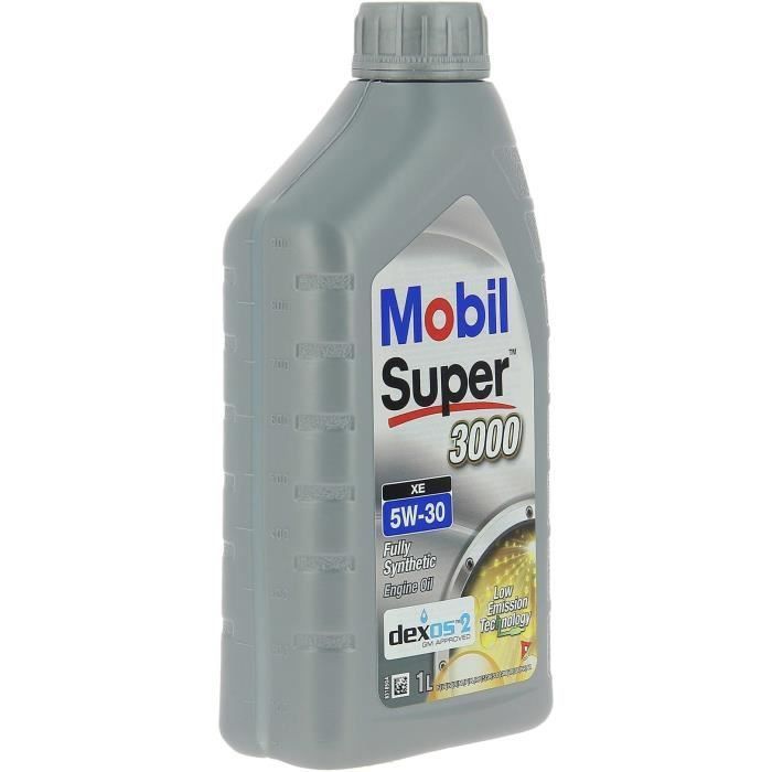 Aceite sintético para motor 5W-30 - MOBIL - Super 3000 - Formula-XE - Lata de 1L - Alto rendimiento anticontaminación