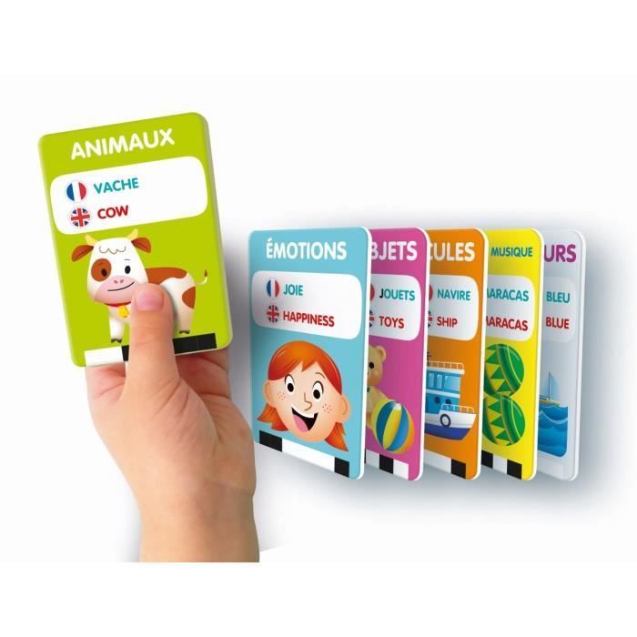 CLEMENTONI - Mis primeras 100 palabras bilingüe - Juguetes educativos - 2 modos de juego: Quiz y descubrimiento - Sonidos y rimas
