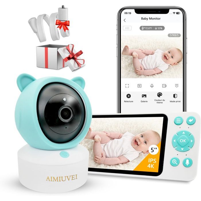 Cámara de vigilancia para bebés AIMIUVEI 4K de 5