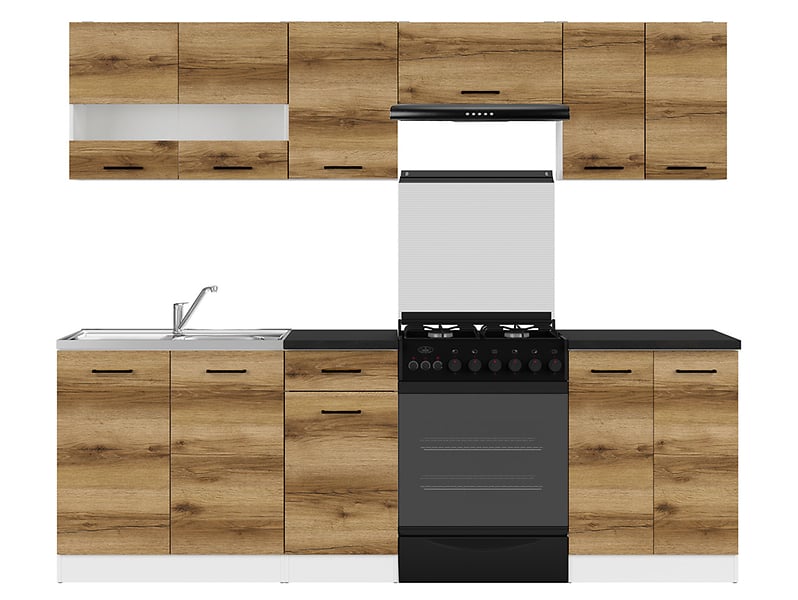 Komplet kuchenny Junona Line 240 cm z blatem dąb delano jasny
