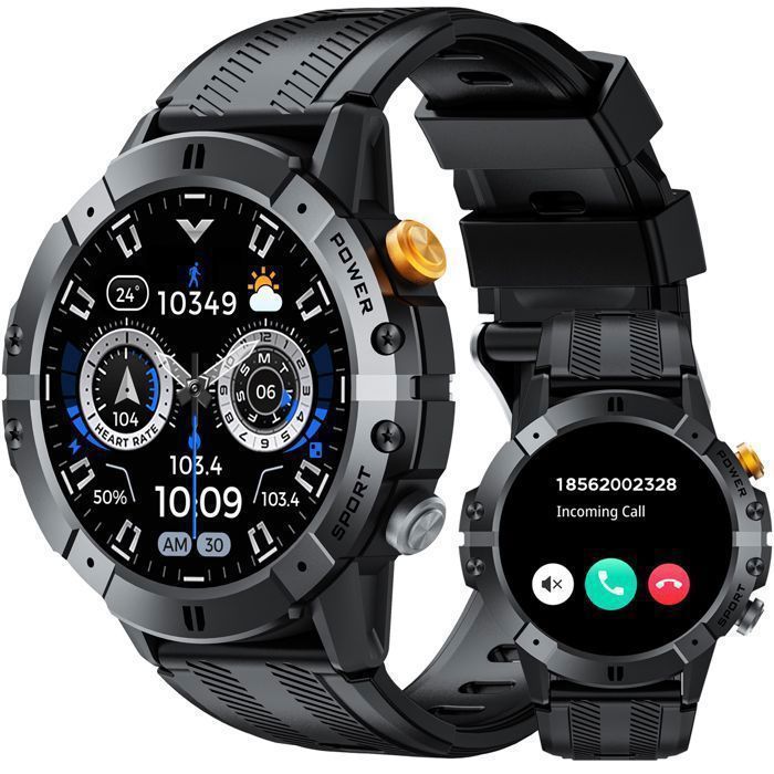 Cubot C29 Montre Connectée Homme Femme d’Appel Bluetooth, 1,52'' Smartwatch Sport Lecteur Musique SpO2 Sommeil Météo Android iOS