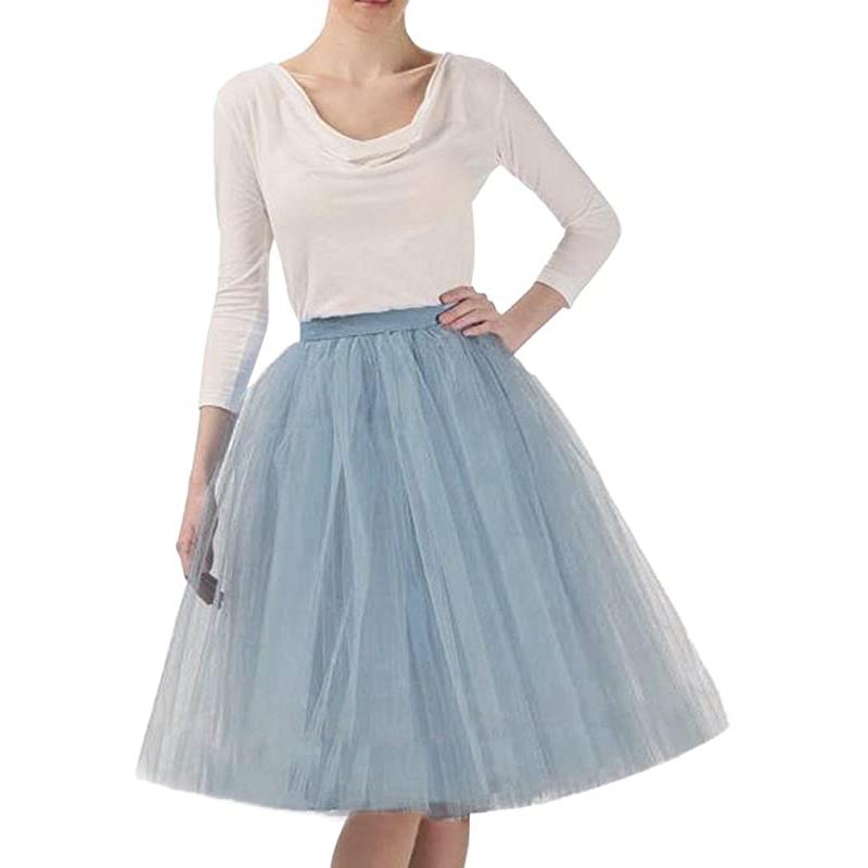 Jupe de bal courte trapèze en tulle, longueur genou, style tutu, pour femme