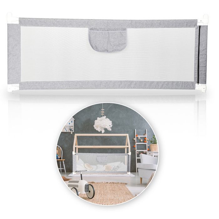 Clanmacy Barrière de Lit Extra-Large de 200 cm Protection de Lit pour Tout-Petit Accessoire de BARRIERE DE LIT BEBE