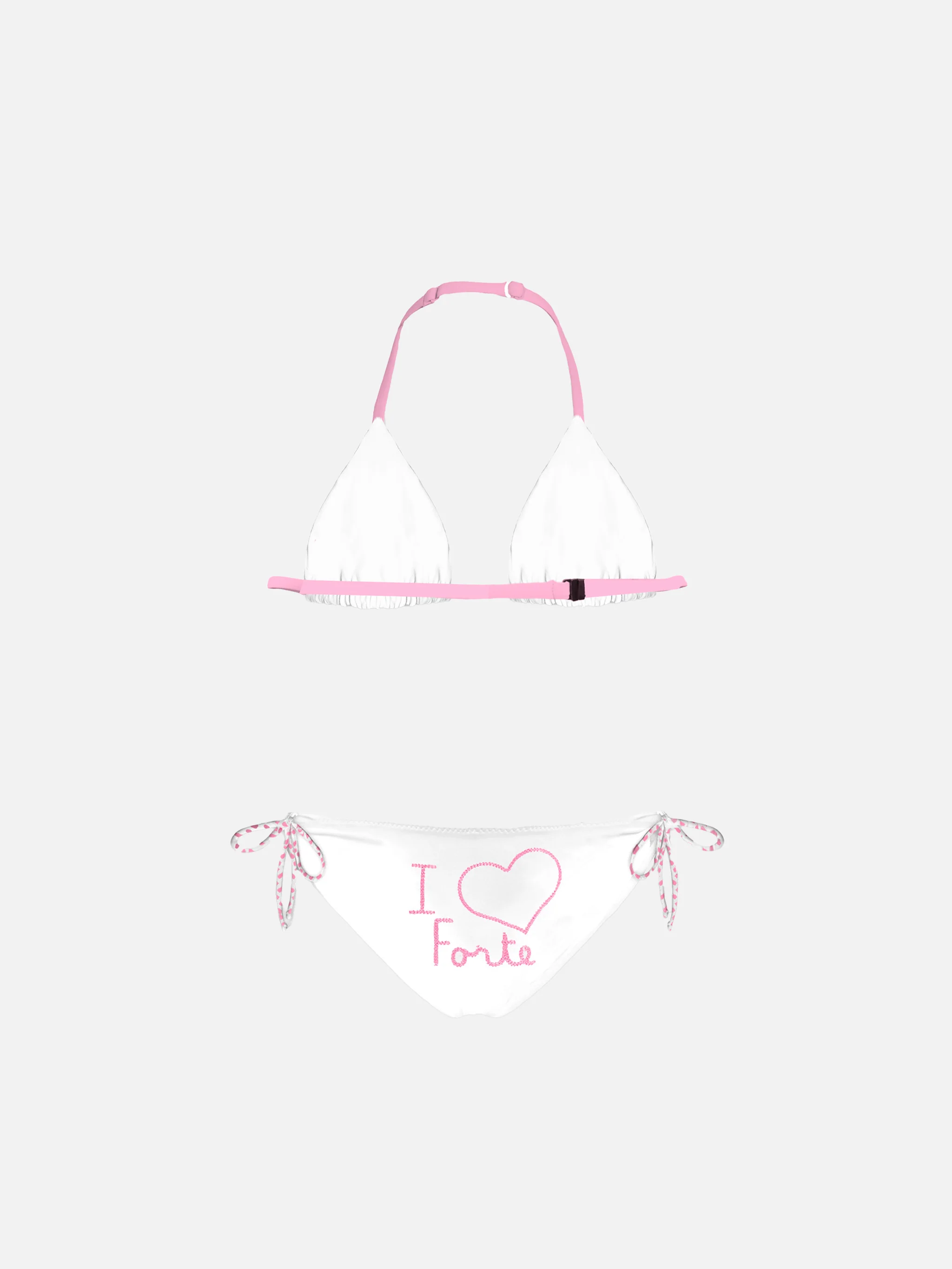 Bikini da bambina broderi I Love Strong