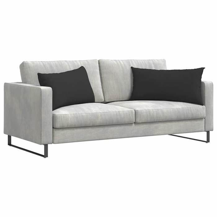 Cojines para sofá - ABI - Negro - 80 x 40 cm - Fundas extraíbles - Relleno de poliéster