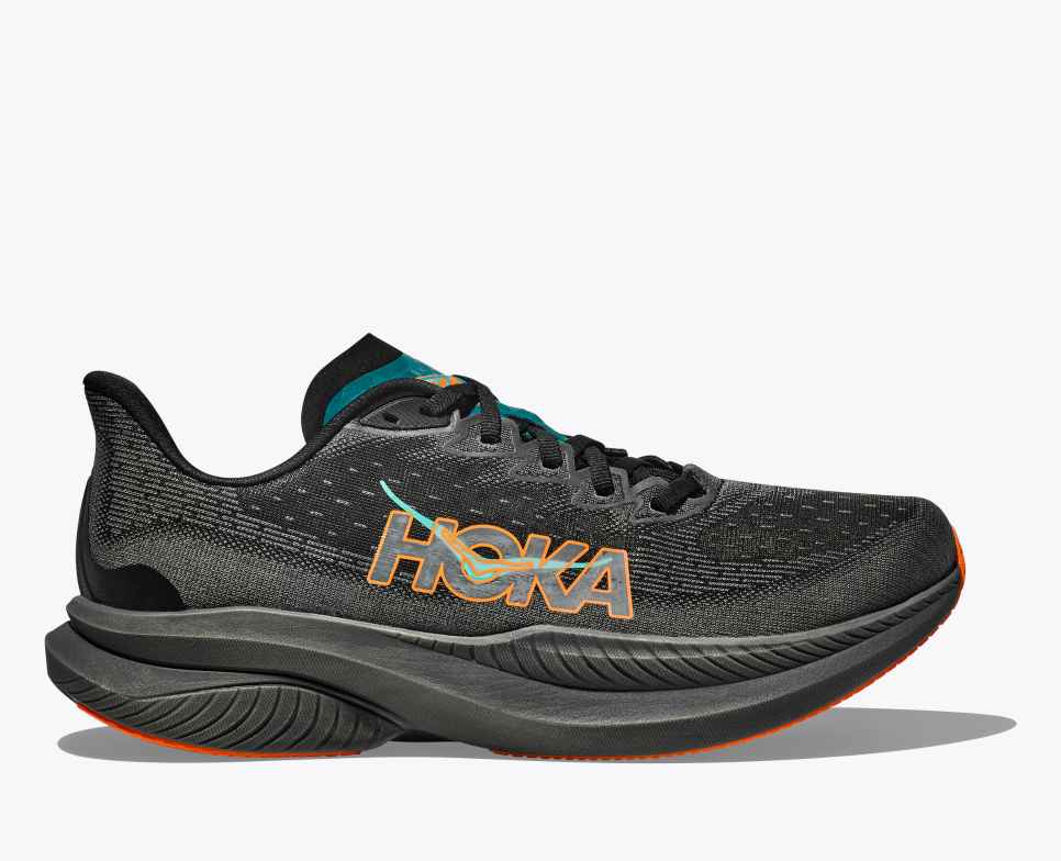 HOKA Nero Mach 6 / Arancione elettrico