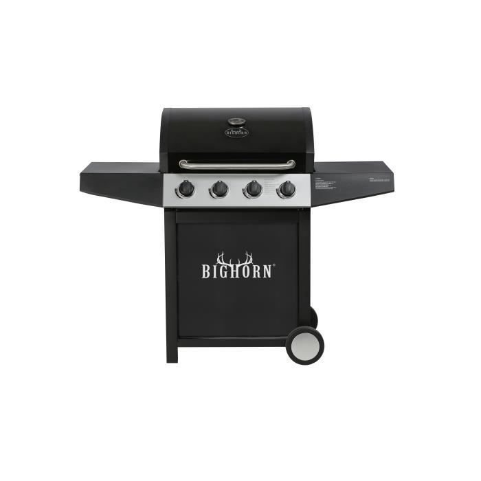 Barbecue de gaz BIGHORN - 4 brûleurs - 11.7kW - Sur chariot - Cuisson Teppanyaki