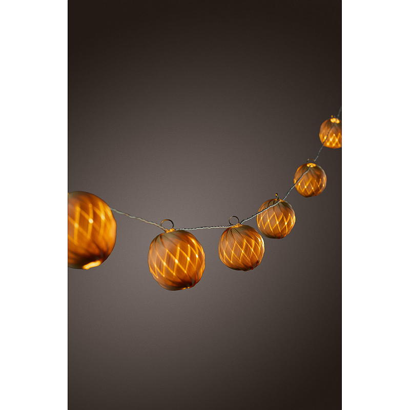 Guirnalda de luces LED para el hogar, 10 LED, bolas de bambú