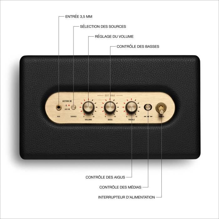 Altavoz inalámbrico Bluetooth Marshall Acton III negro