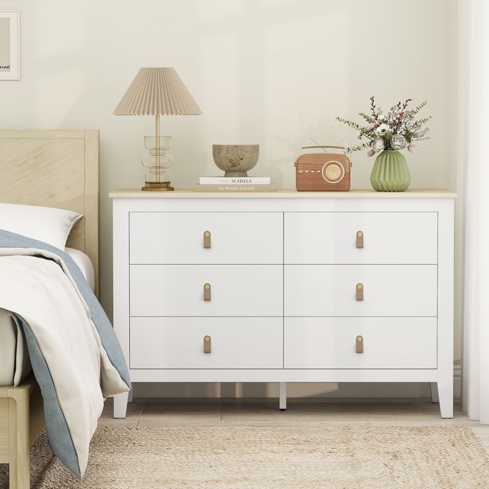 Chest of drawers - HOMCOM - 6 drawers - contemporary style - with polyurethane handles - 120 x 40 x 78 cm - white