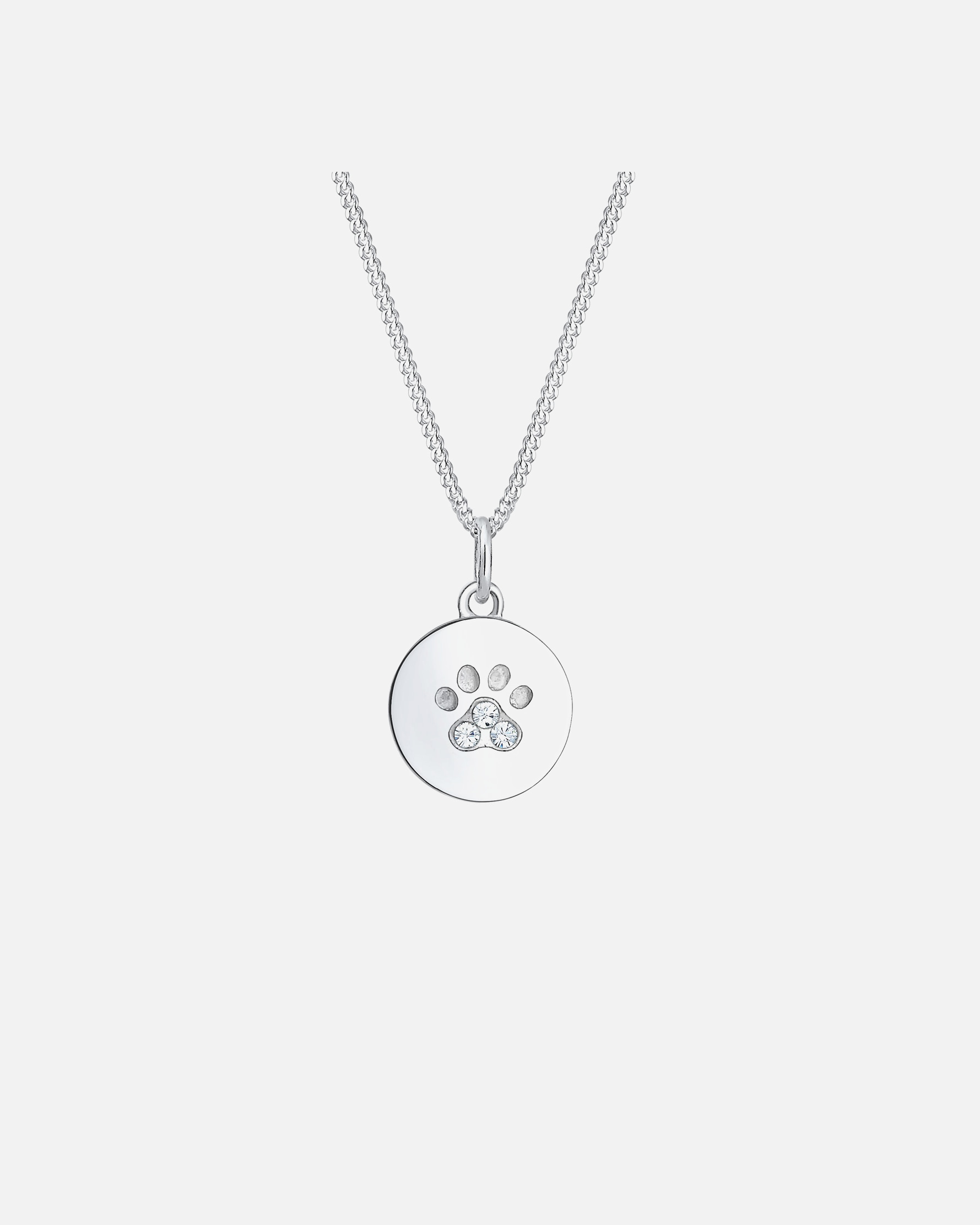 Elli Femmes plaquette patte chien chat avec cristaux en argent sterling 925