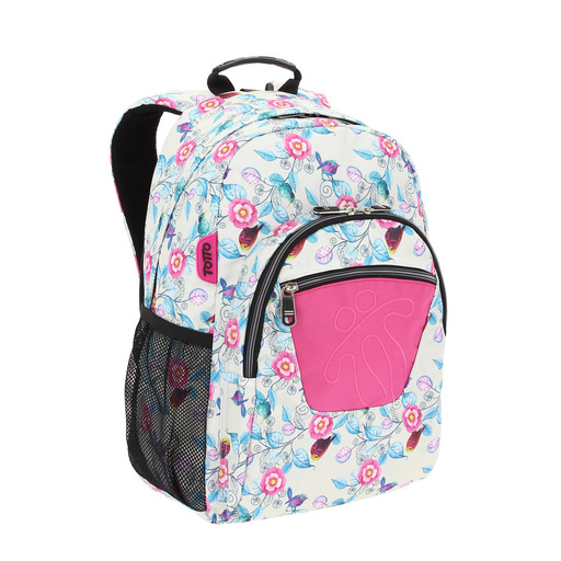 Mochila escolar Totto adaptável para malas de viagem.
