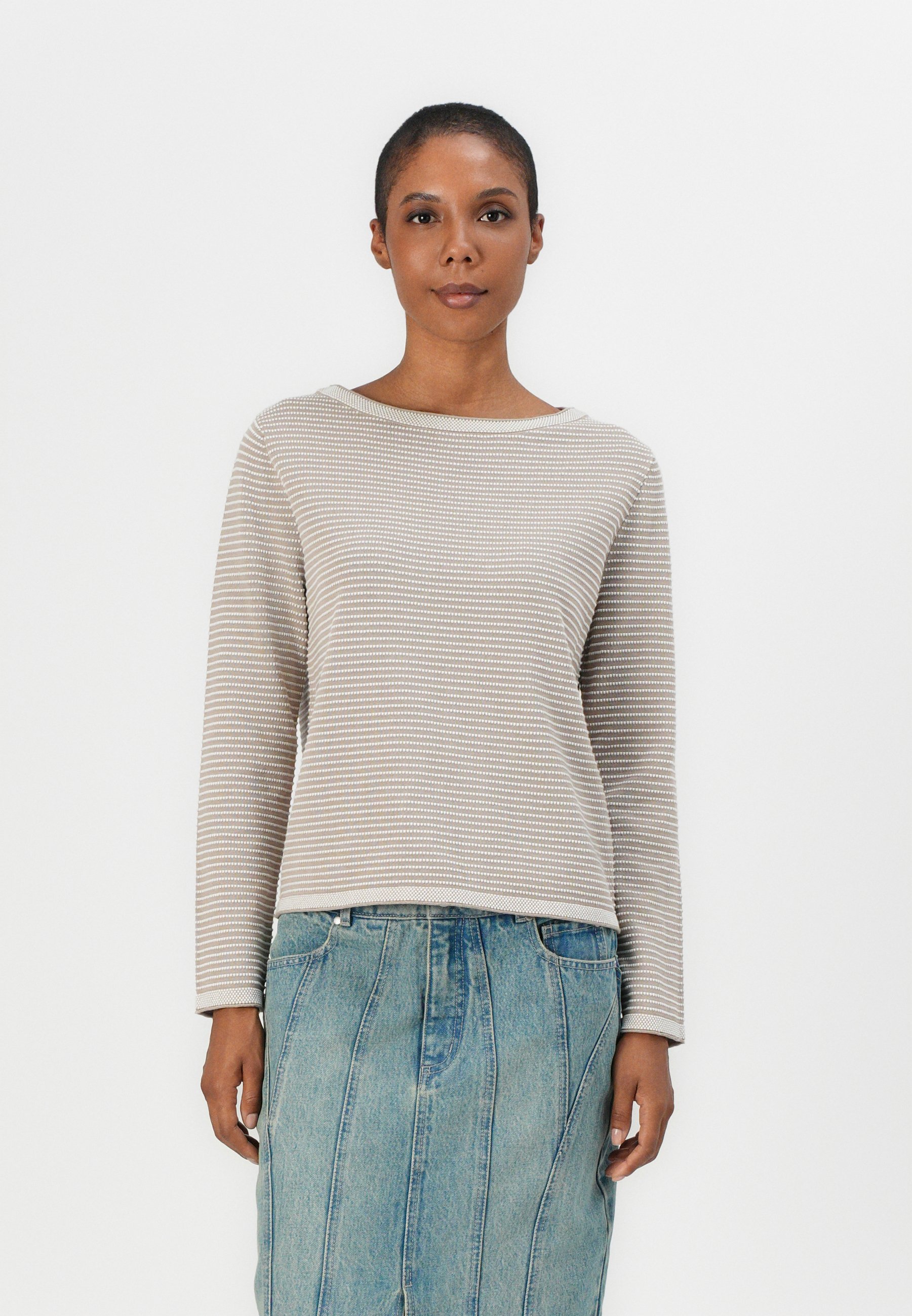 TOM TAILOR PULLOVER WITH BUBBLE STRUCTURE - Pulover - soft taupe