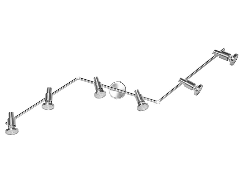 Spot LED 6-punktowy  aluminiowy srebrny