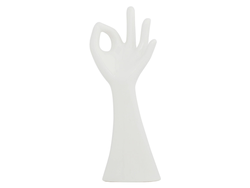 Figurka ceramiczna Dłoń 25,5 cm biała