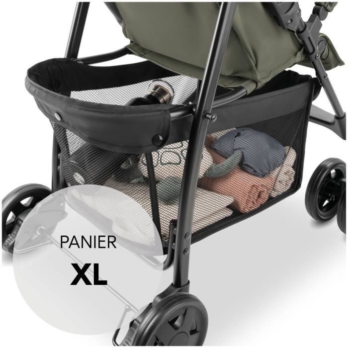 HAUCK - Poussette canne - SPORT - Pliable & inclinable - Capote Pare-Soleil - 4 roues - Olive