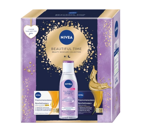 NIVEA Beautiful Time zestaw kosmetyków do pielęgnacji krem na dzień   krem na noc   płyn micelarny