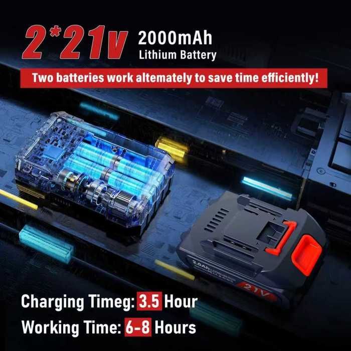 Scie Électrique Multifonction 4-en-1 21V Sans Brosse avec Perche Télescopique en Aluminium et Chaîne 6