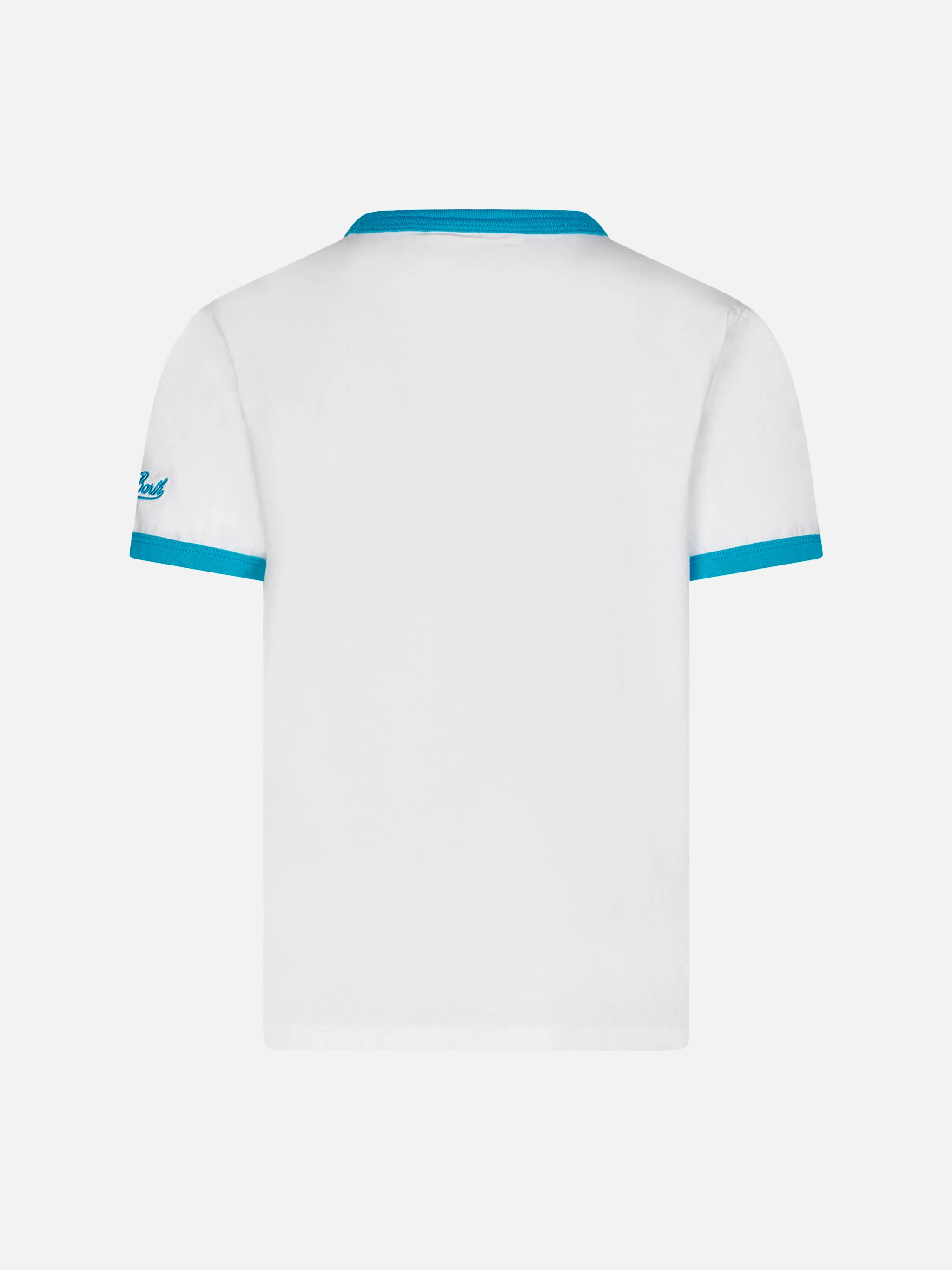 T-shirt da bambino in cotone bianco con stampa Capitan America | EDIZI