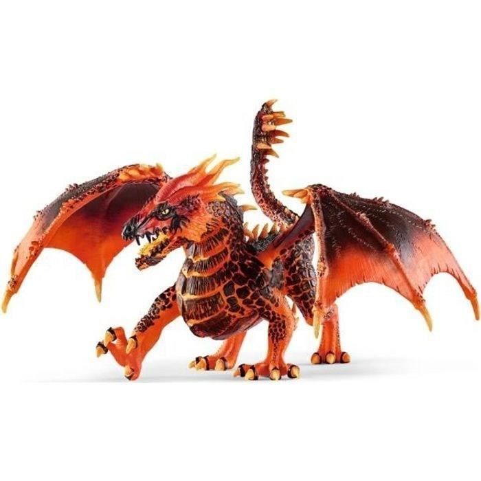 Dragón de lava, figura de dragón Schleich con partes móviles, juguete de dragón rojo de la colección de criaturas ELDRADOR.