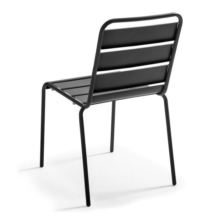 Ensemble table de jardin et 8 chaises en métal gris Palavas, Oviala