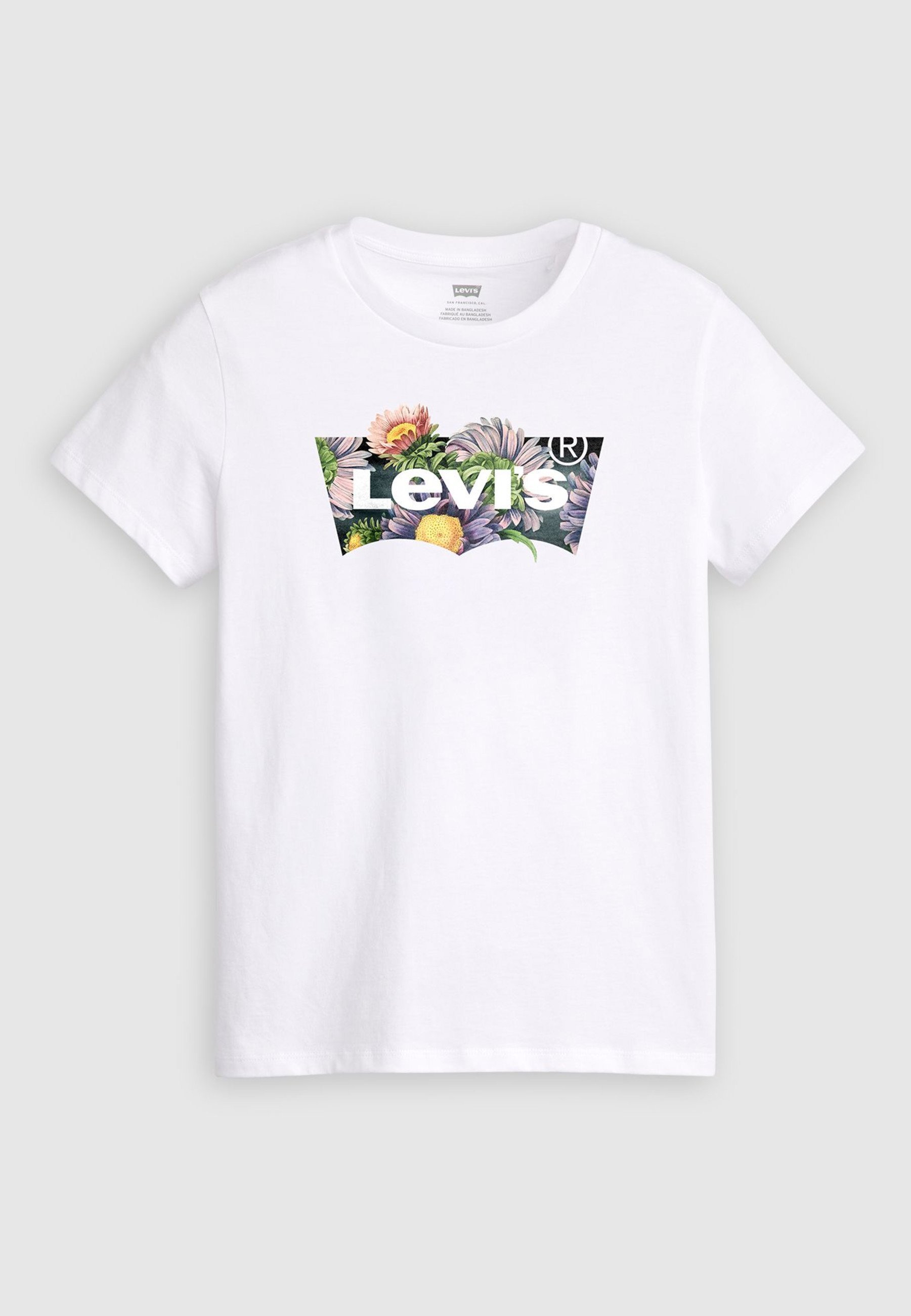 Levi's® PERFECT - Camiseta estampada - branco brilhante