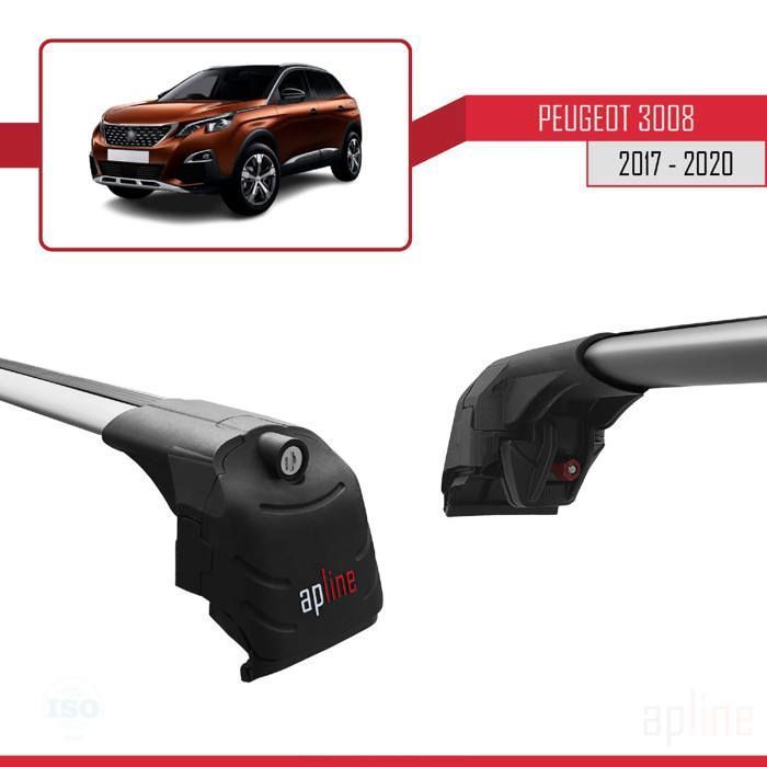 Barras de techo - ACE-2 - Peugeot 3008 - Aluminio - Gris - Carga útil < 300 kg