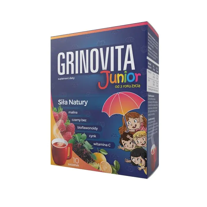 Grinovita Junior, Wsparcie odporności dla dzieci od 3. roku życia, Proszek do rozpuszczenia