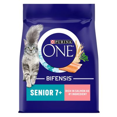 PURINA ONE Senior 7+ lazac és teljes kiőrlésű gabona száraz macskaeledel