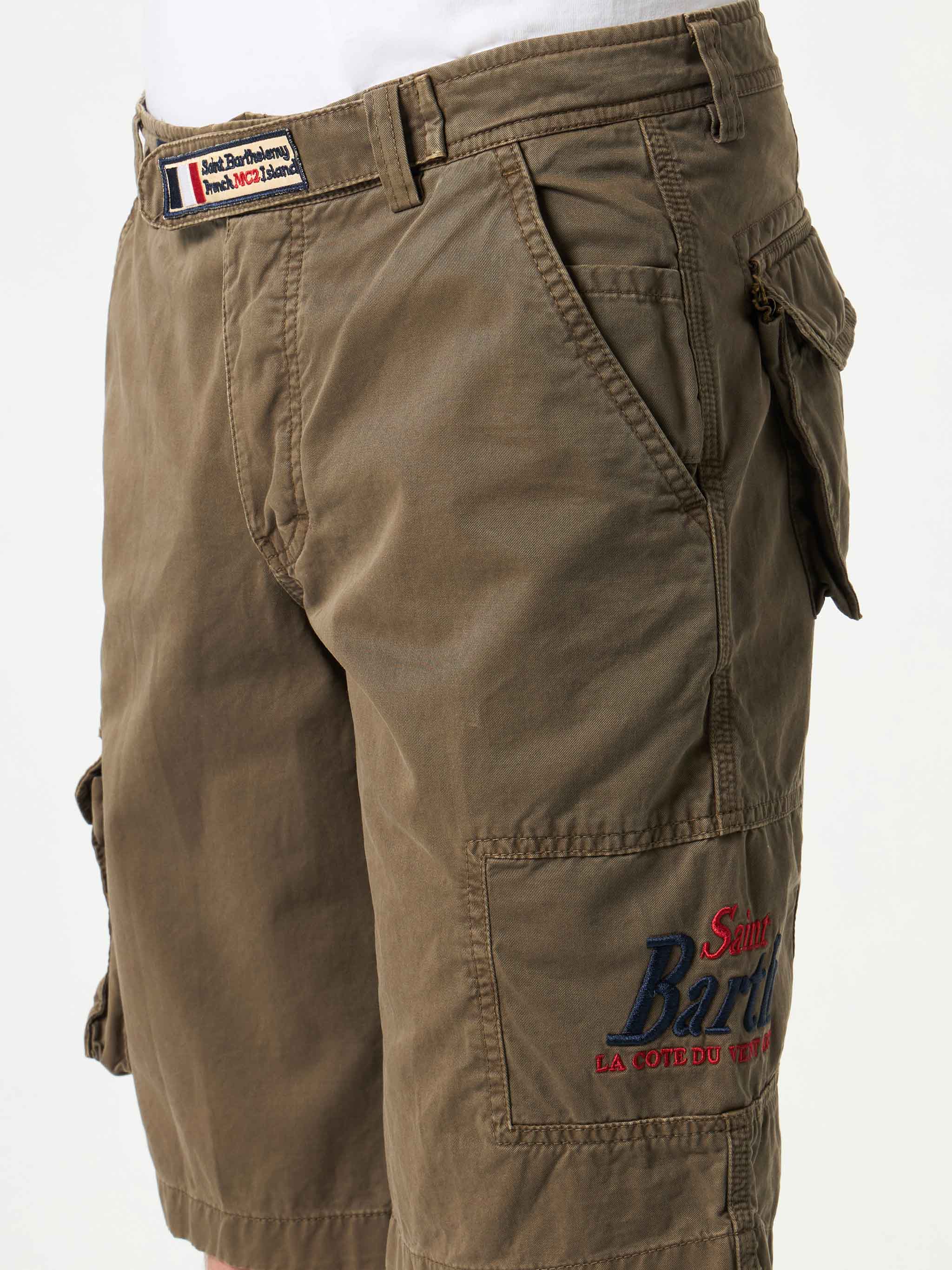 Bruine cargo-bermudashorts voor heren met zakken